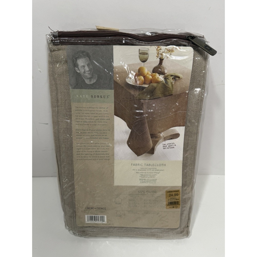 Nate Berkus‎ Linens N Things Standard Gabruc Tablecloth Wheat Color New 70"